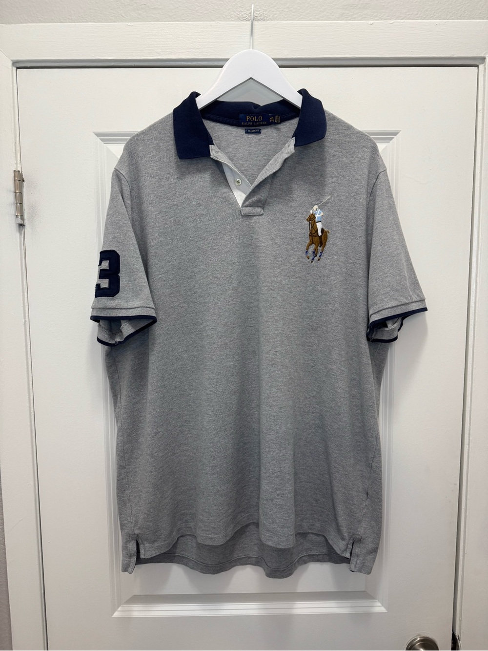 Polo Ralph Lauren Classic Fit Big Colored Pony Polo Shirt Grey